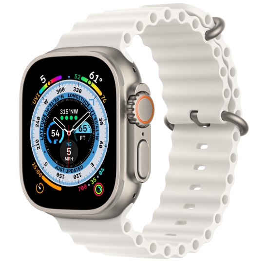 Apple Watch Ultra Titanium Case with White Ocean Band