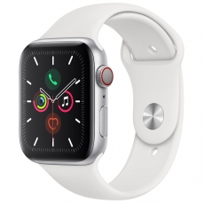 Apple Watch Series 5 40mm Silver Aluminum Case with White Sport Band
