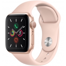 Apple Watch Series 5 44mm Gold Aluminum Case with Pink Sport Band