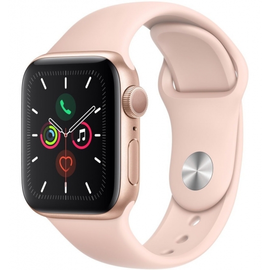 Apple Watch Series 5 40mm Gold Aluminum Case with Pink Sport Band