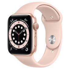 Apple Watch S6 44mm Gold Aluminum Case with Pink Sand Sport Band