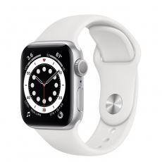 Apple Watch S6 40mm Silver Aluminum Case with White Sport Band
