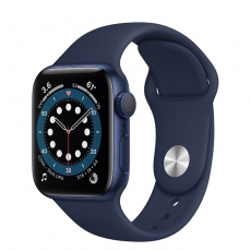 Apple Watch S6 40mm Blue Aluminum Case with Deep Navy Sport Band