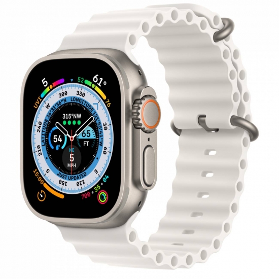 Apple Watch Ultra 2 Titanium Case with White Ocean Band