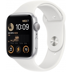 Apple Watch SE 44mm (2022) Silver Aluminium Case with White Sport Band